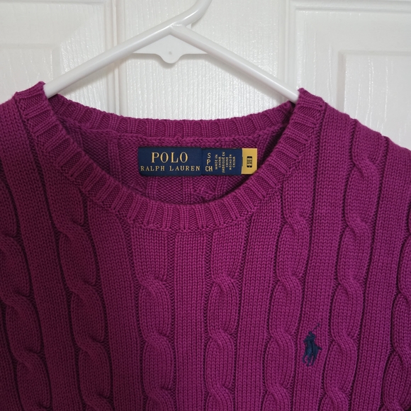 Polo Ralph Lauren Magenta Cable Knit Sweater - Picture 5 of 5